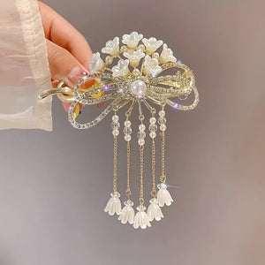 Flower Tassel Hair Clip