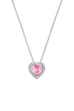 Heart Shape Pave Pink Necklace