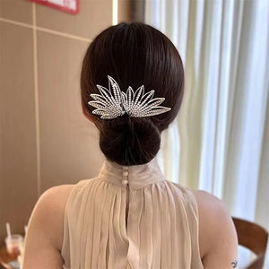 Women's Hair Twister Crystal Flower Wings