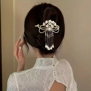 Flower Tassel Hair Clip