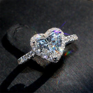 Girl heart shape New luxury Ring