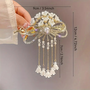 Flower Tassel Hair Clip