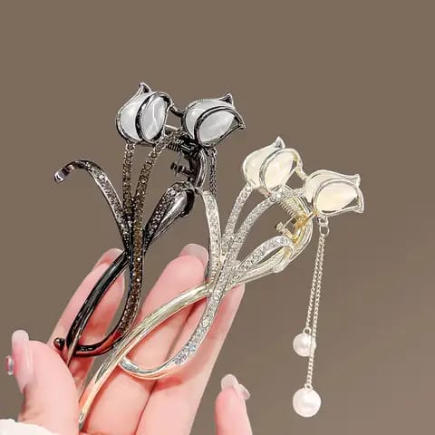 Luxury Tulip Flower Tassel Hairpin a2z